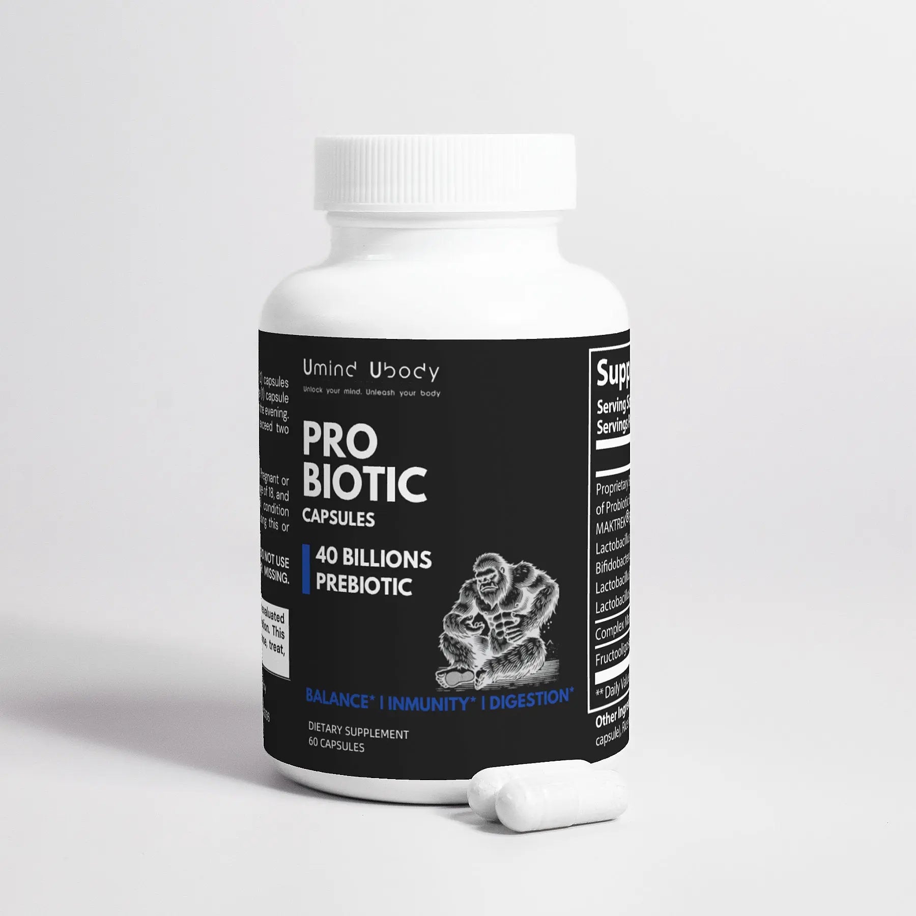 Probiotic 40 Billion with Prebiotics Umind Ubody